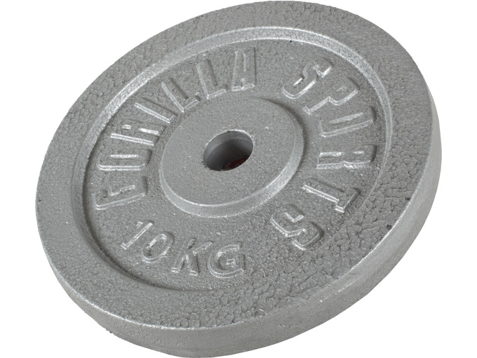 GORILLA SPORTS Teg od livenog gvožđa (10 kg / Srebrni)