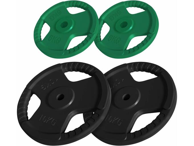 GORILLA SPORTS Set gumiranih tegova (2×5 kg i 2×10 kg)
