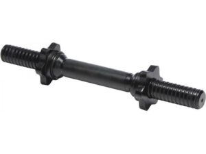GORILLA SPORTS Kratka crna šipka za bučice (35 cm + 2 zvezdaste matice za zavrtanje)